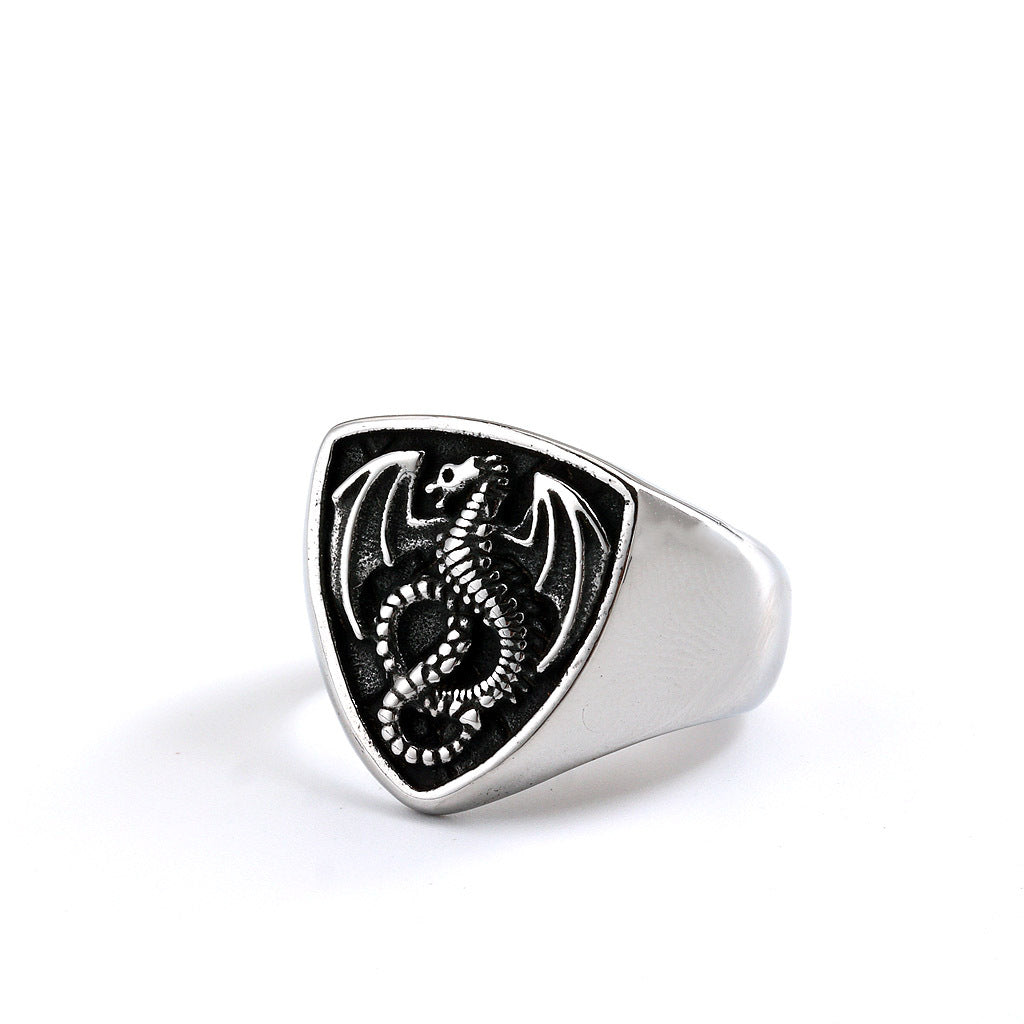 Vintage Dragon Stainless Steel Men's Ring