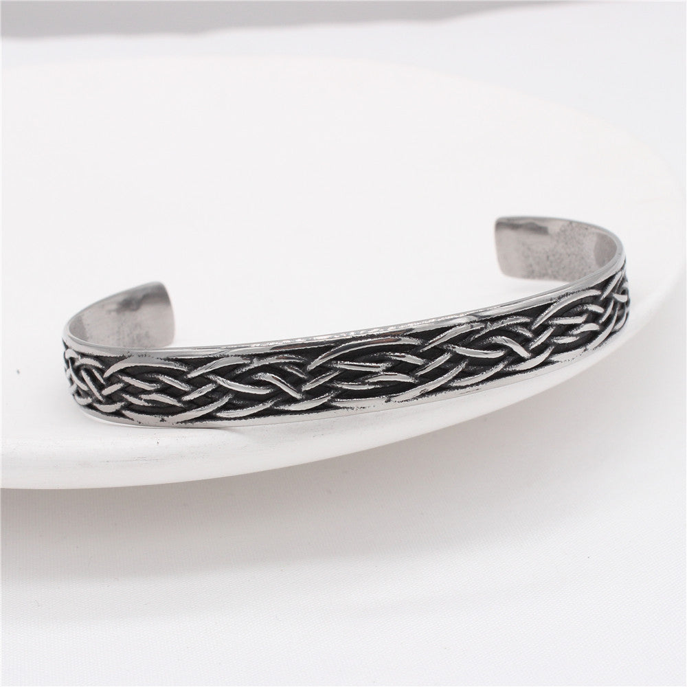 Titanium Steel Bracelet Feather Charm Unisex Planderful Everyday Genie Protection Statement Jewelry