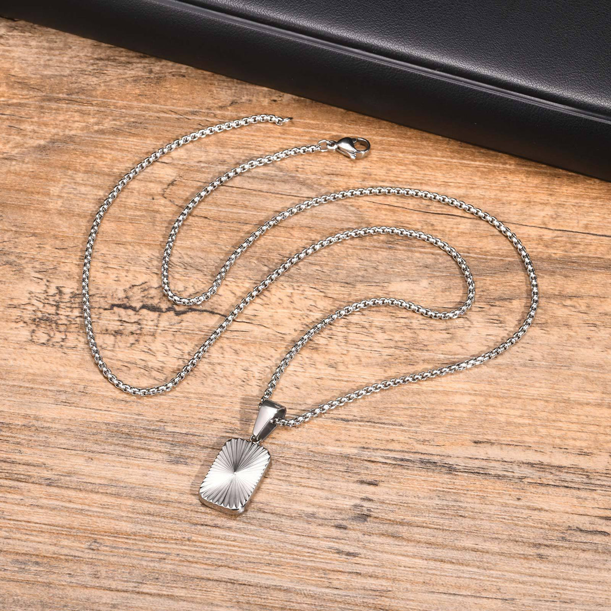 Flower Geometric Stainless Steel Necklace for Men