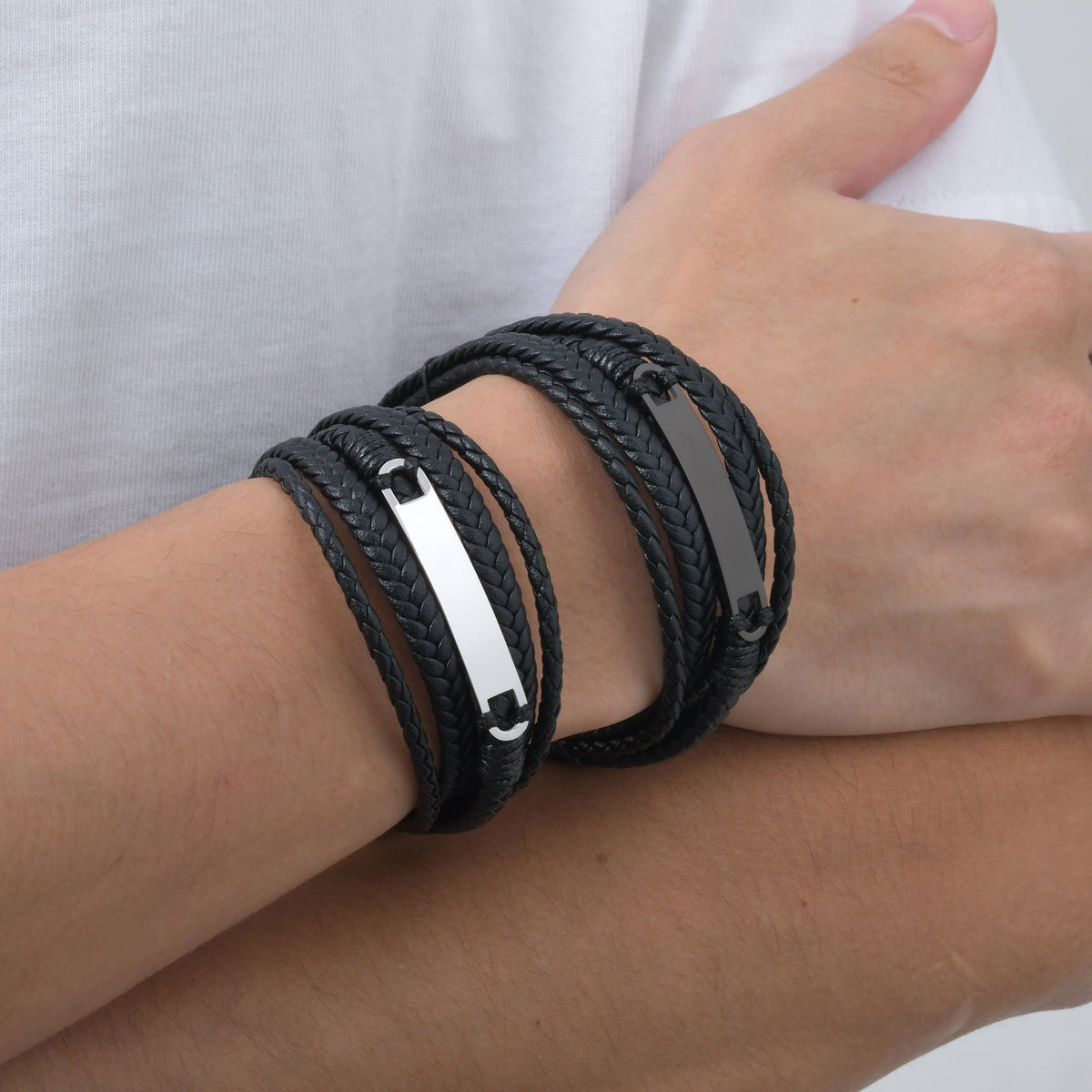 Black Stainless Steel Bracelet for Men