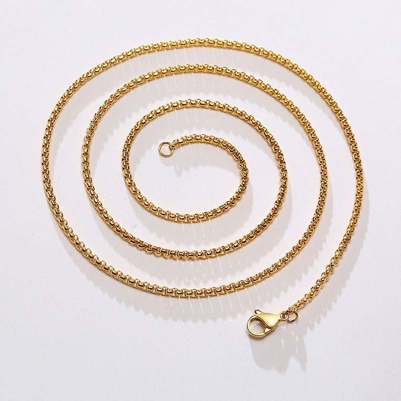 Titanium Steel Pearl Chain Pendant Steel Necklace for Men