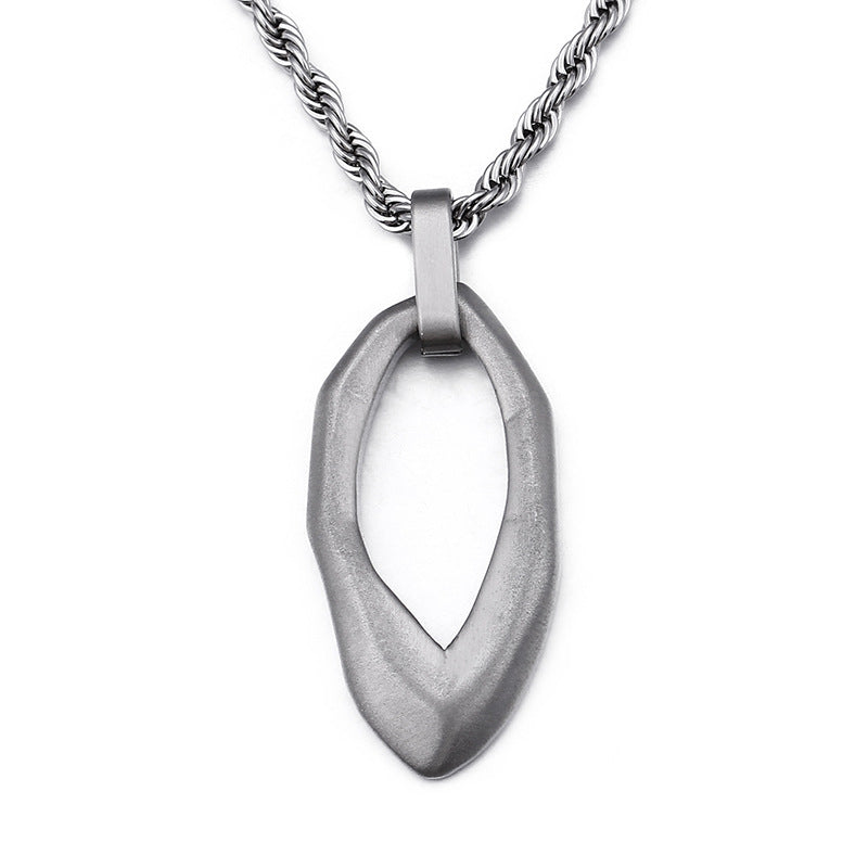 Retro Irregular Water Drop Titanium Steel Pendant for Men - European and American Style