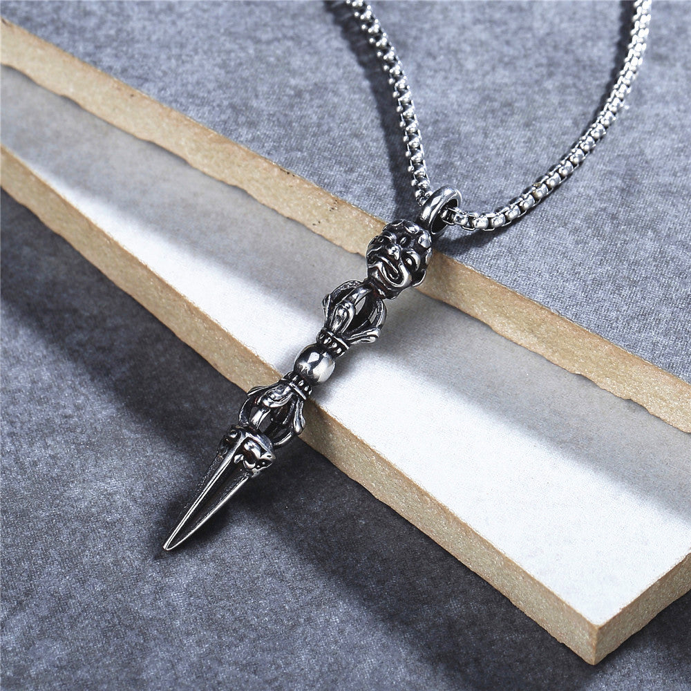 Personalized Vajra Pestle Pendant Titanium Steel Jewelry For Unisex Protection Statement Planderful