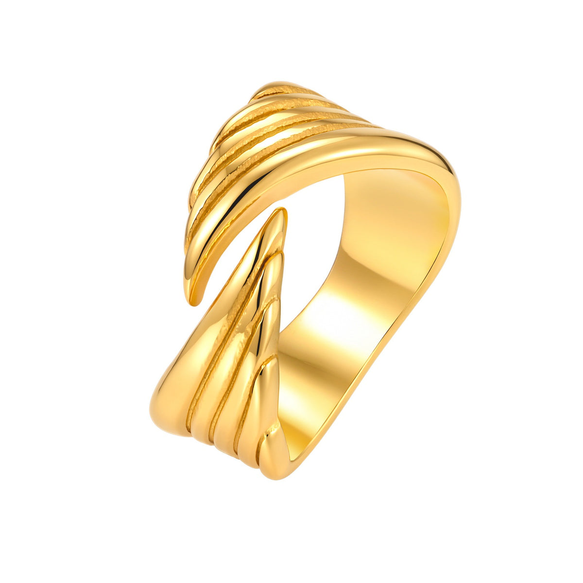 Hot-Selling Stainless Steel Single Ring Texture Wing Opening Female
