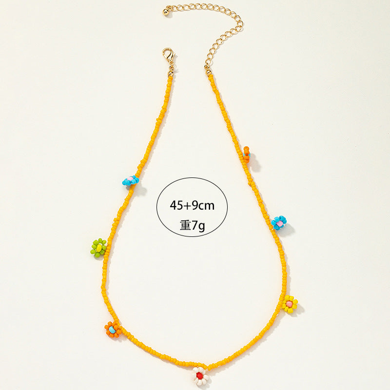 Bohemian Floral Cross-Border Necklace with Unique Handcrafted Design