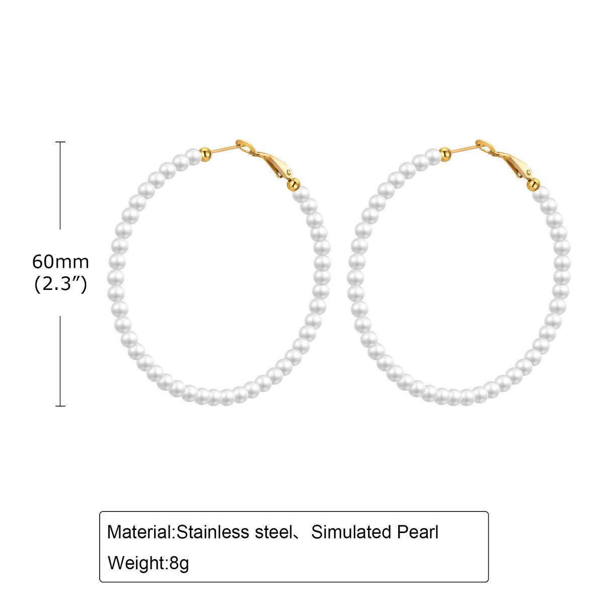 Pearl Beaded Hoop Earrings — Multiple Sizes
