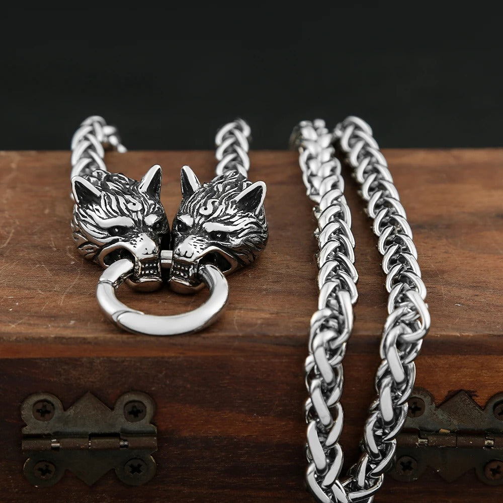 Punk Viking Wolf Stainless Steel Men's Pendant Necklace