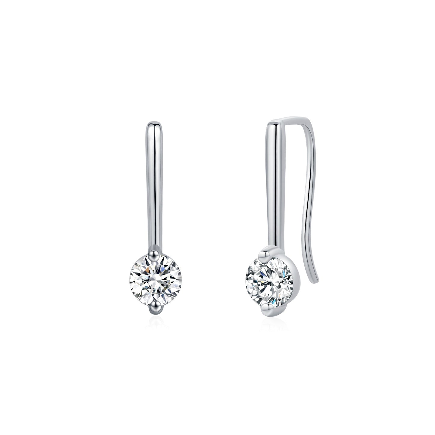 Planderful Moissanite Sparkling Earrings – Dazzling 0.5 Carat Moissanite in Sterling Silver