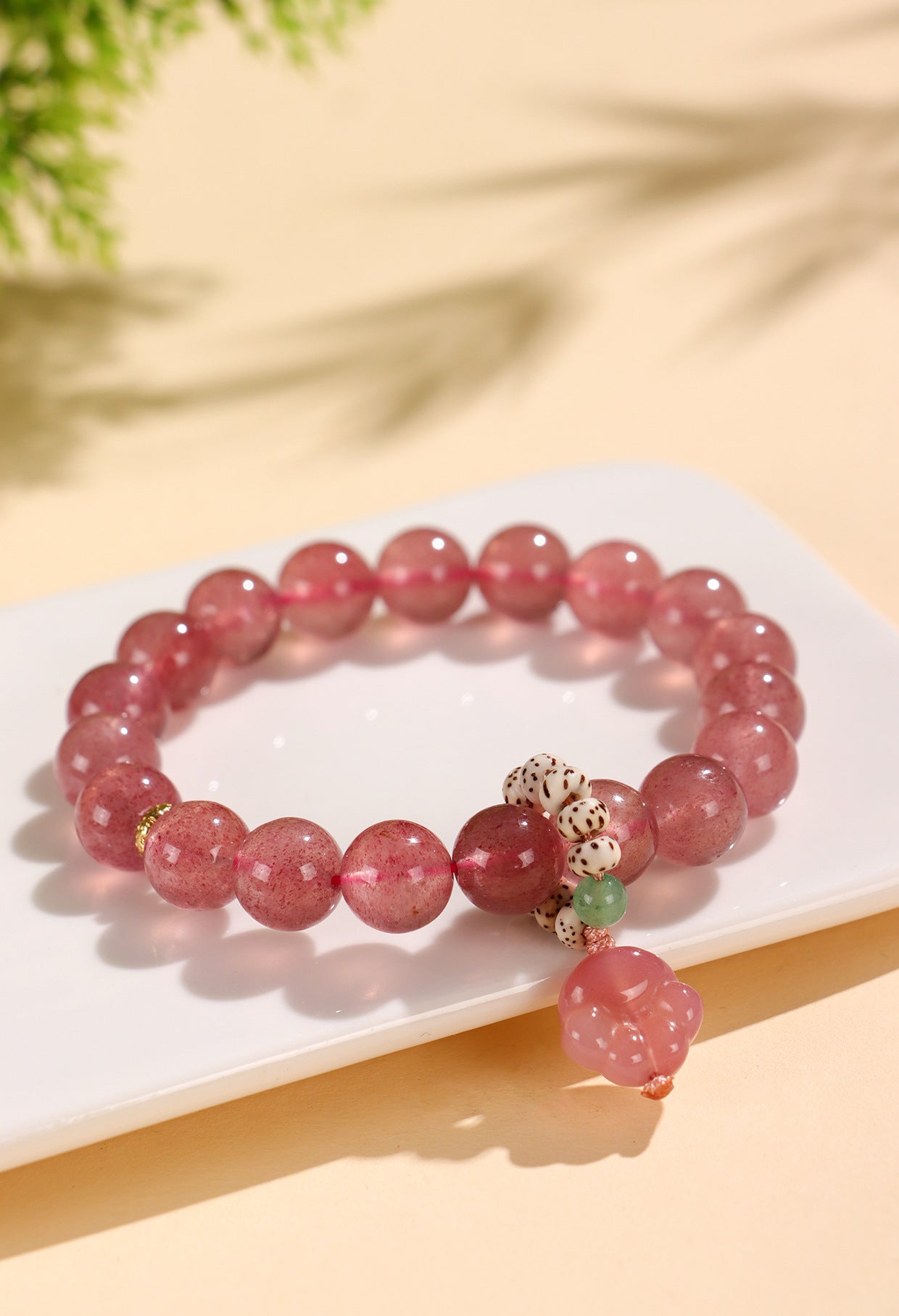 Planderful Fortune's Favor Bracelet – Elegant Pink Crystal Beads