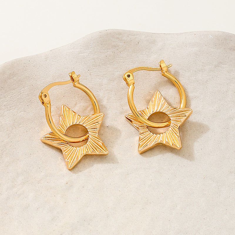 Planderful Vienna Verve Earrings – Chic Retro Metal Star Design