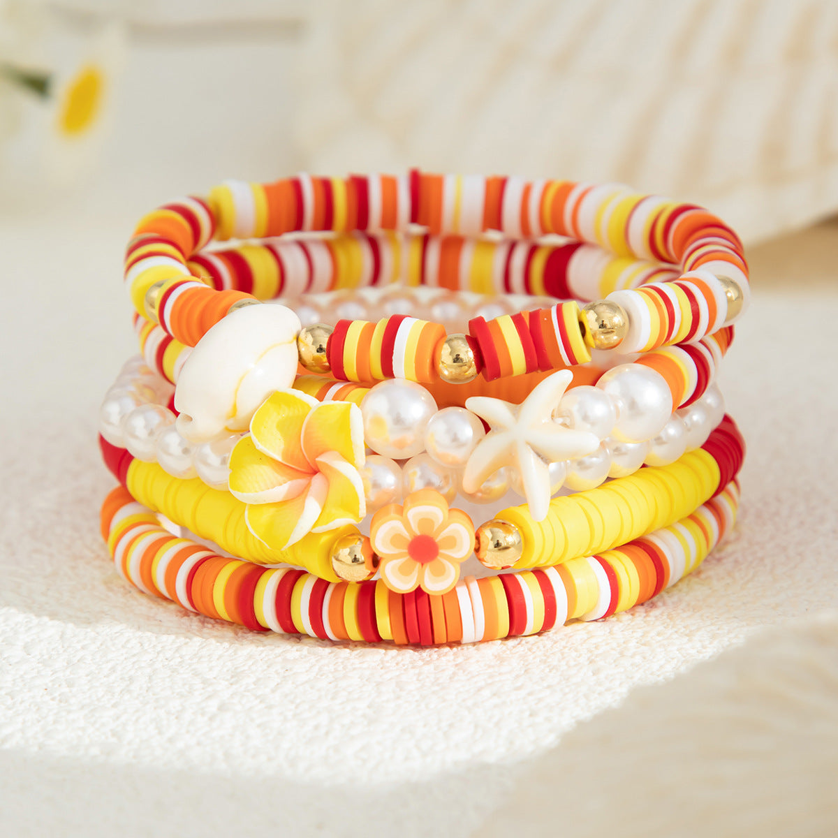 Planderful Vienna Verve Bracelet Set – Bohemian Beaded Flower Design