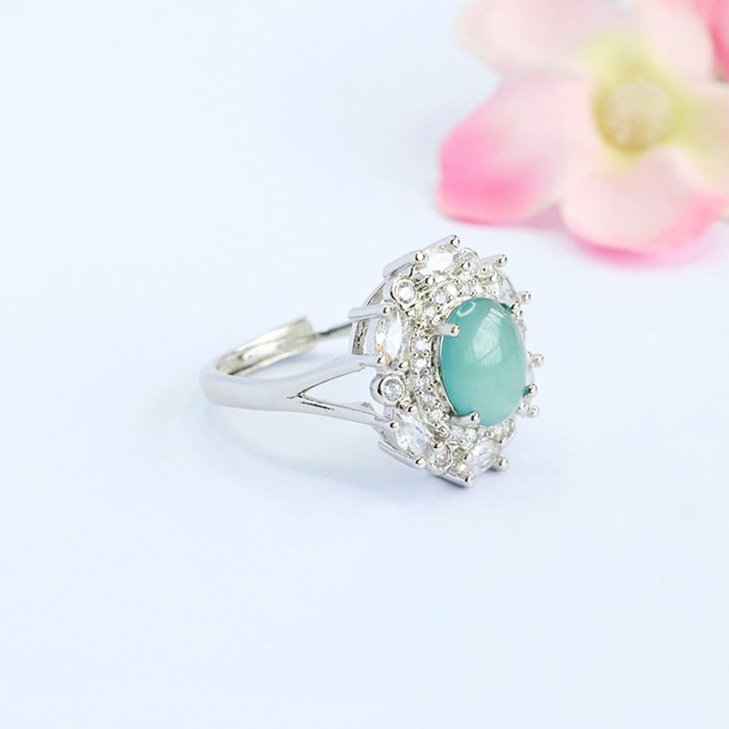 Blue-Water Jadeite Star Cluster Ring