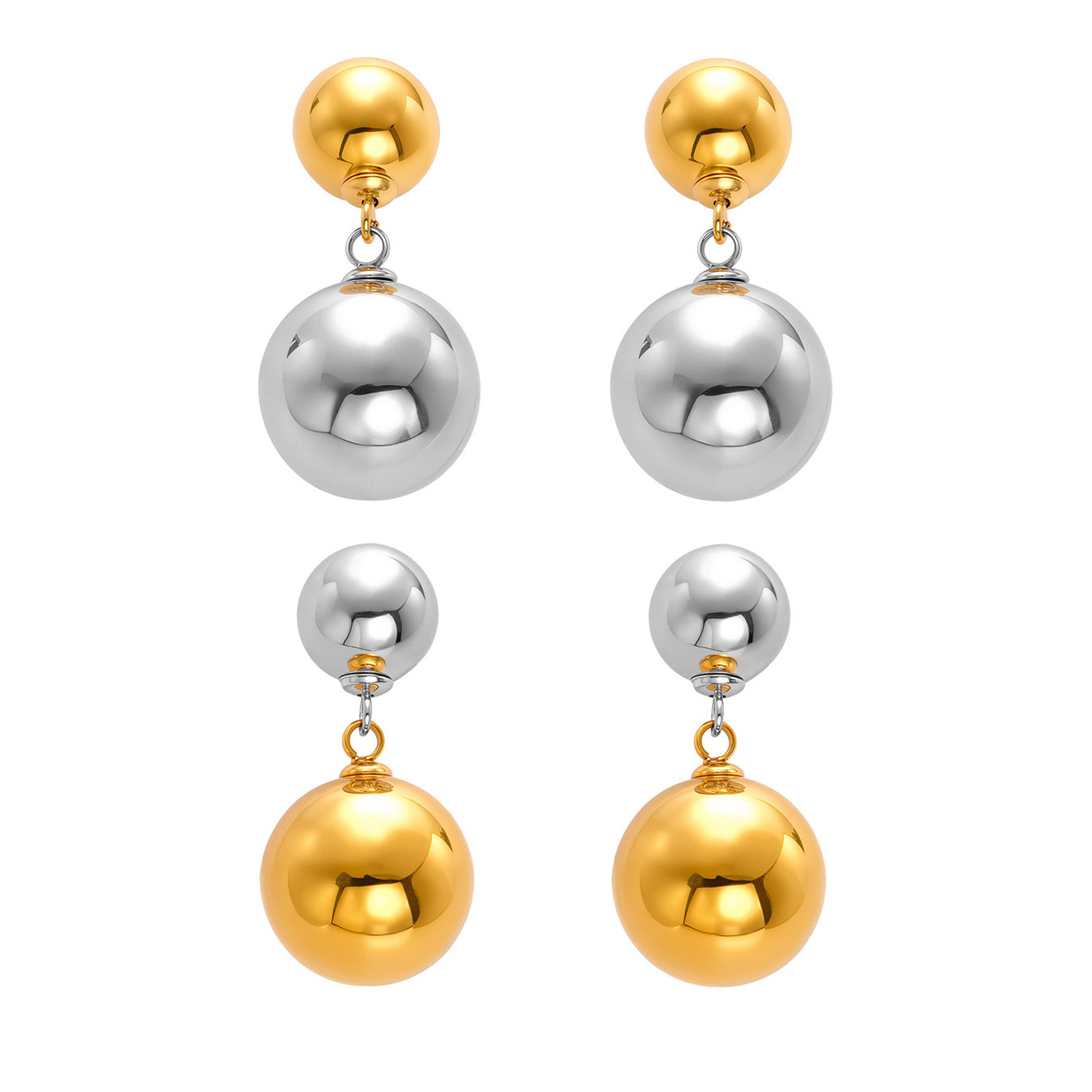Planderful Hollow Ball Earrings 18K Gold Plated For Women