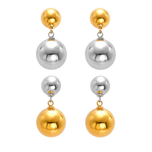 Planderful Hollow Ball Earrings 18K Gold Plated For Women