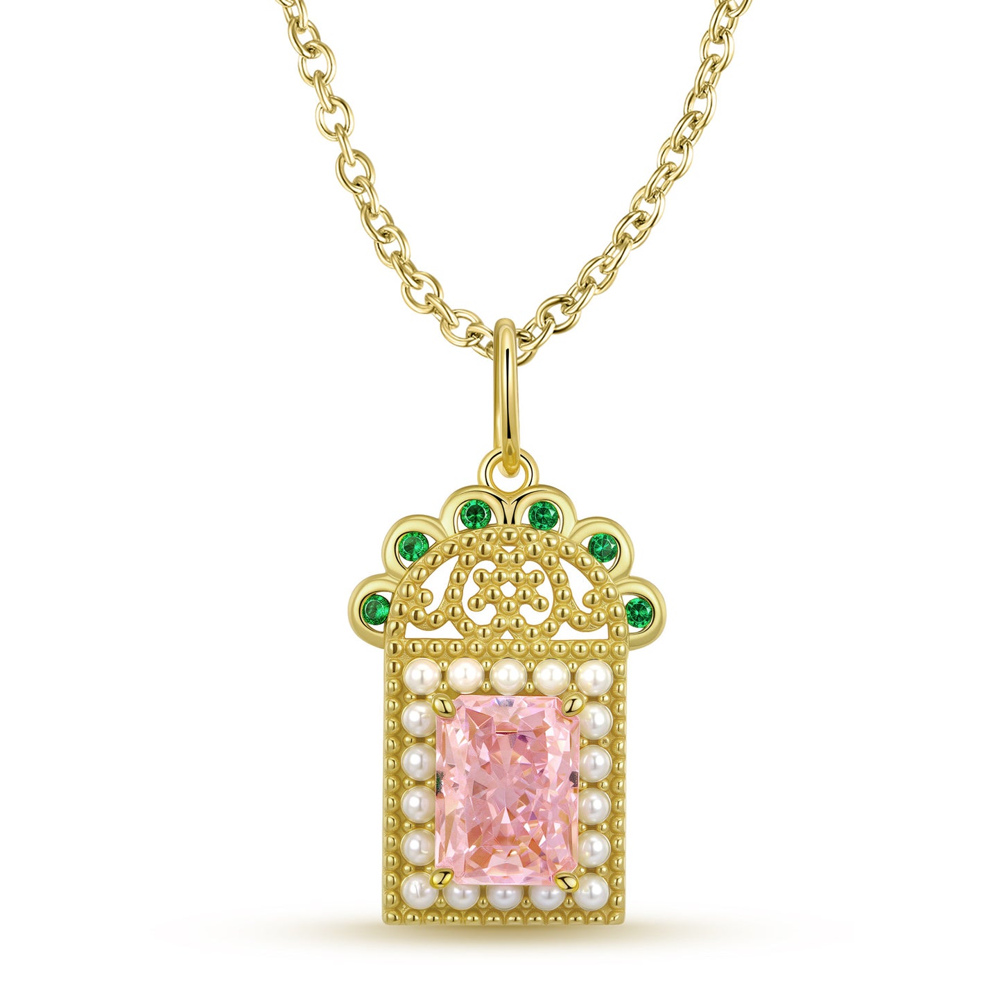 Planderful Everyday Genie – Original Retro Style Clock Necklace in Sterling Silver and Gold