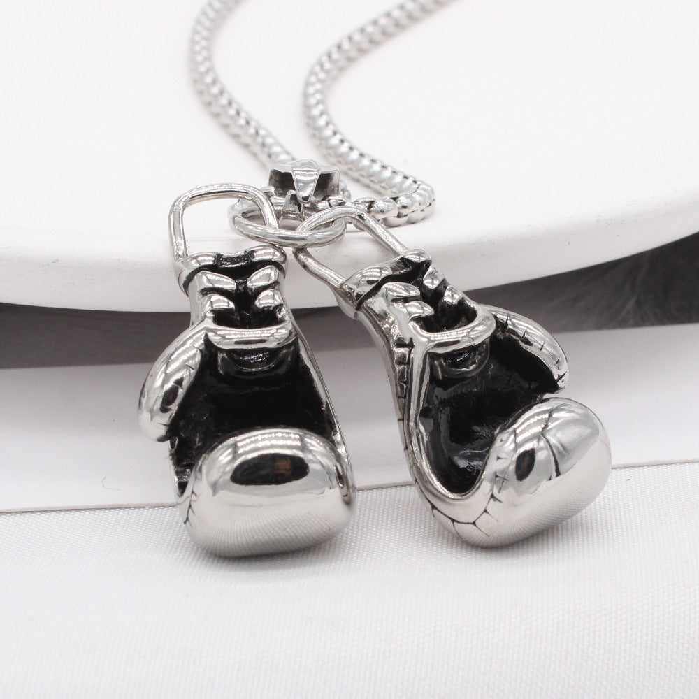 Planderful Boxing Gloves Pendant Titanium Steel Premium Unisex Jewelry Gift For Men And Women