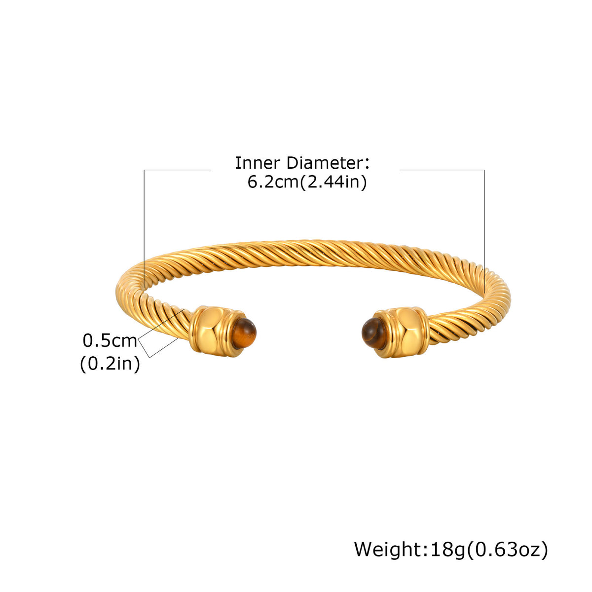 Tiger's Eye Braided Adjustable Stainless Steel Bracelet