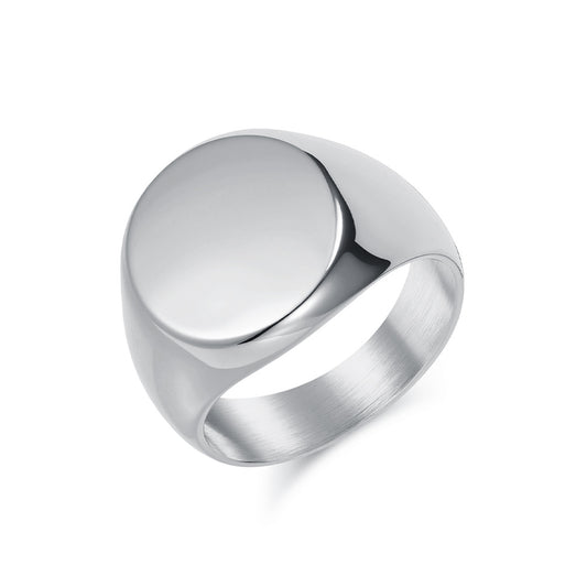 Planderful Mens Glossy Stainless Steel Ring For Everyday