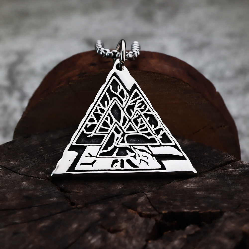 European And American Jewelry Wholesale Titanium Steel Men's Pendant Necklace Retro Viking Tree Of Life