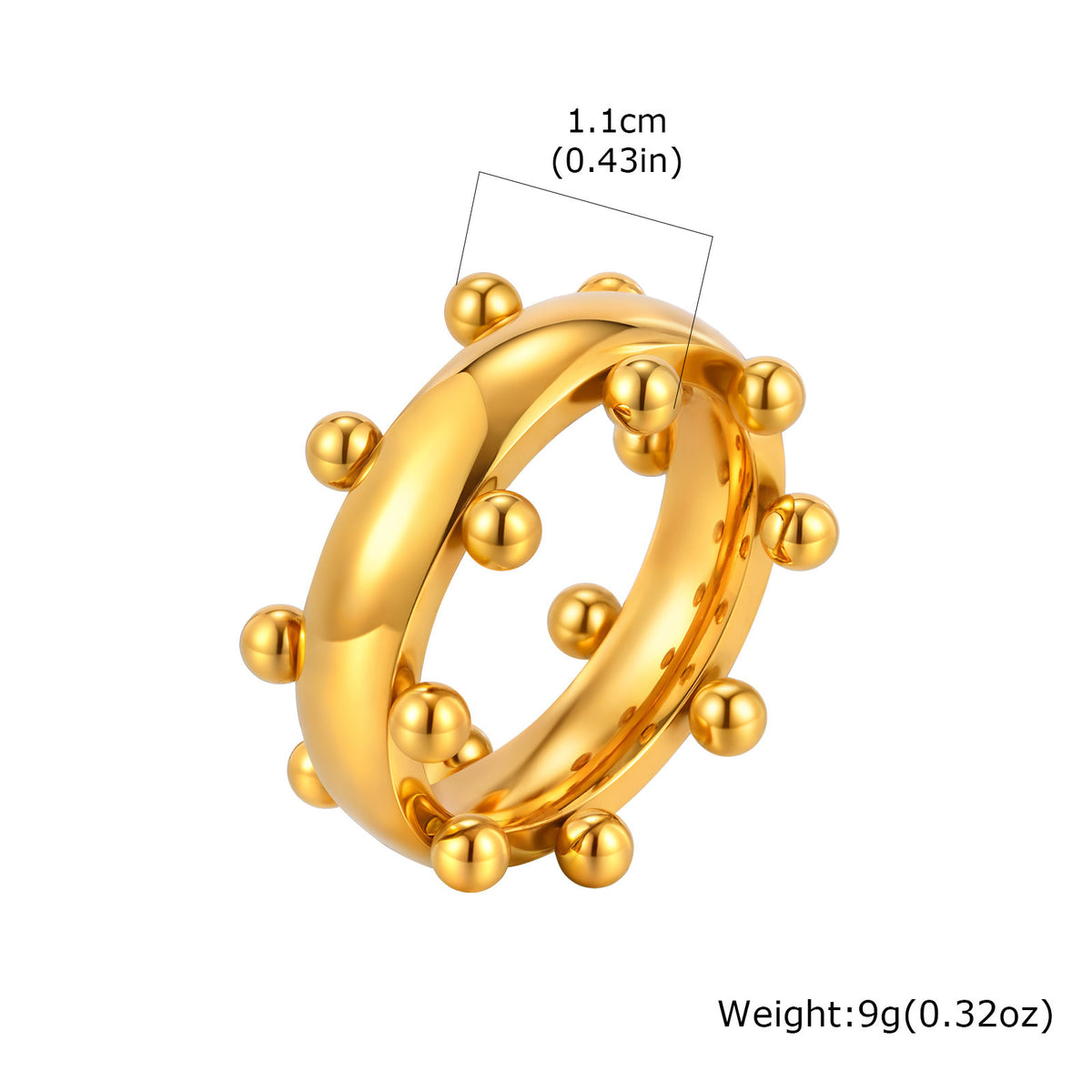 Stainless Steel Geometric Steel Ball Opening Bracelet Steel Ball Ring Cool Geometric