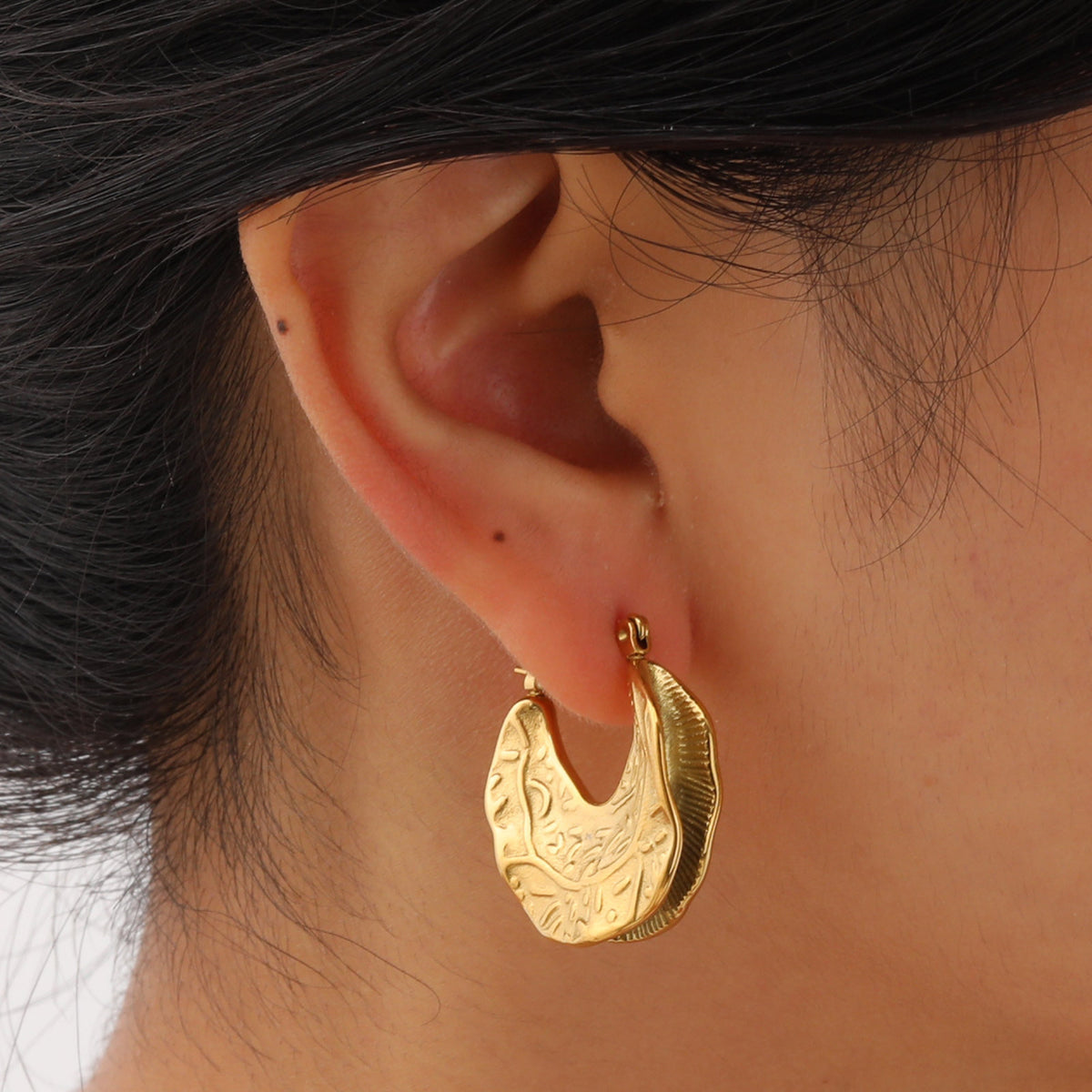 Contemporary Gold-Tone Statement Earrings