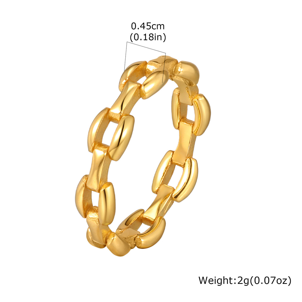 Stainless Steel Chain Glossy Strap Chain Ring