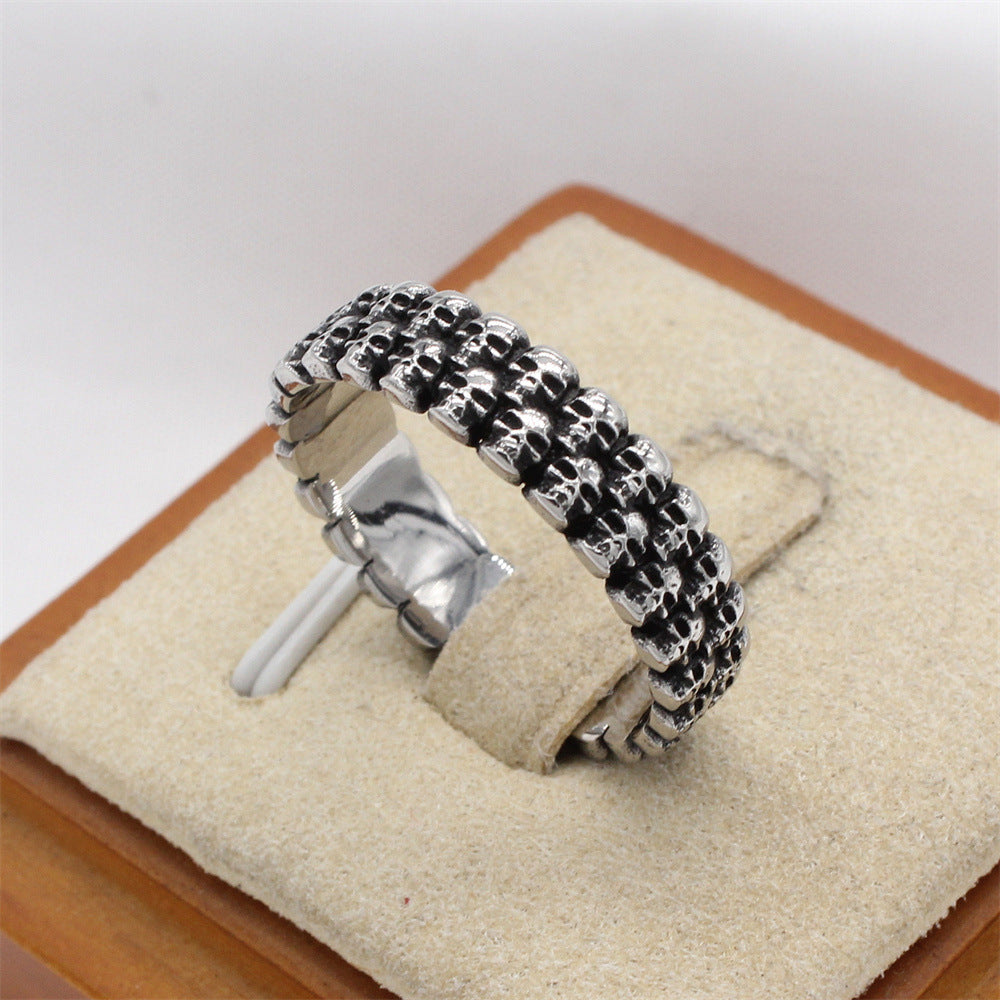 Planderful Jewelry Skull Ring For Mens Steel, European American Retro Style, Bold Statement Piece