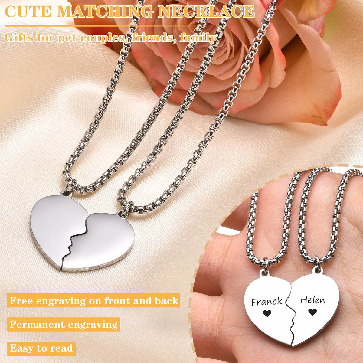 Heart Stainless Steel Necklace Unisex