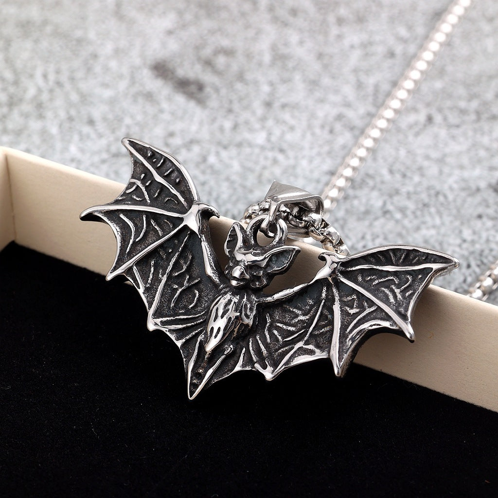 Punk Bat Stainless Steel Men's Pendant Necklace