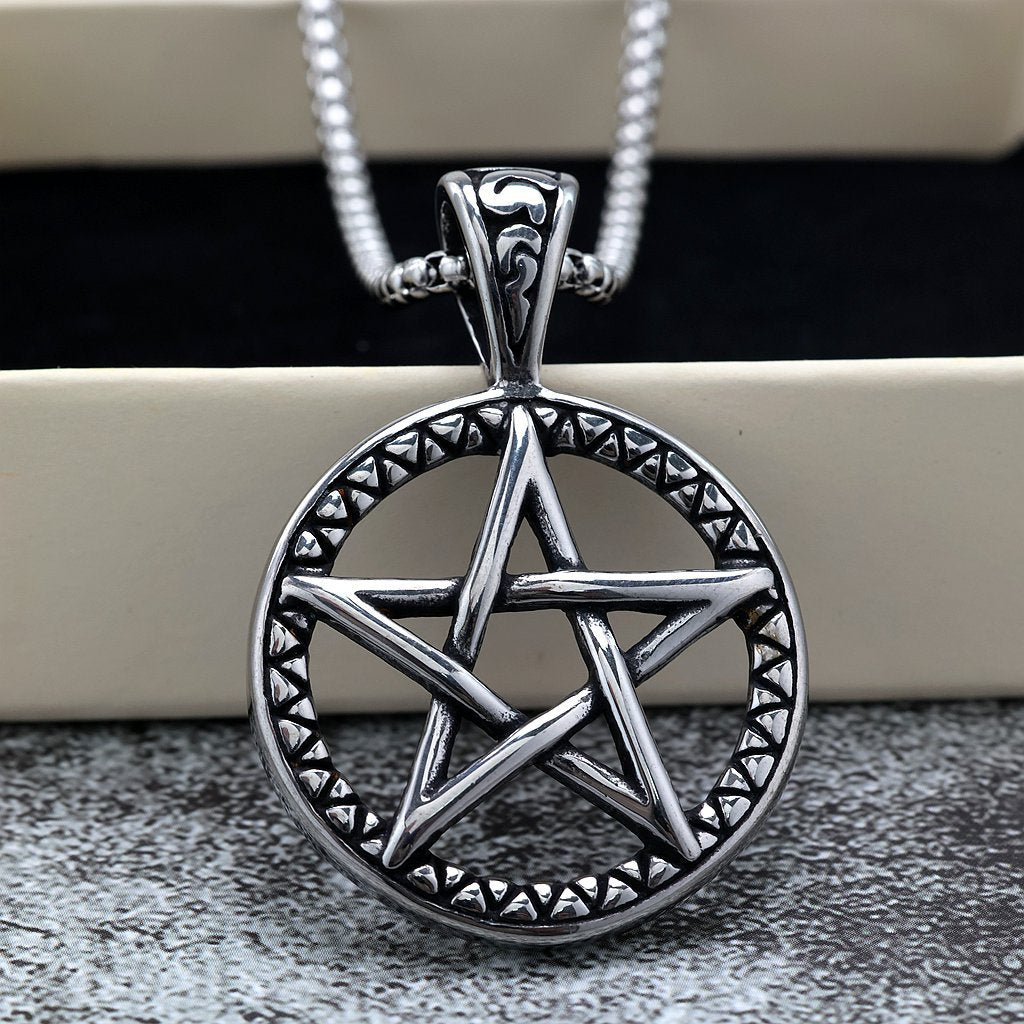 Vintage Star Stainless Steel Men's Pendant Necklace