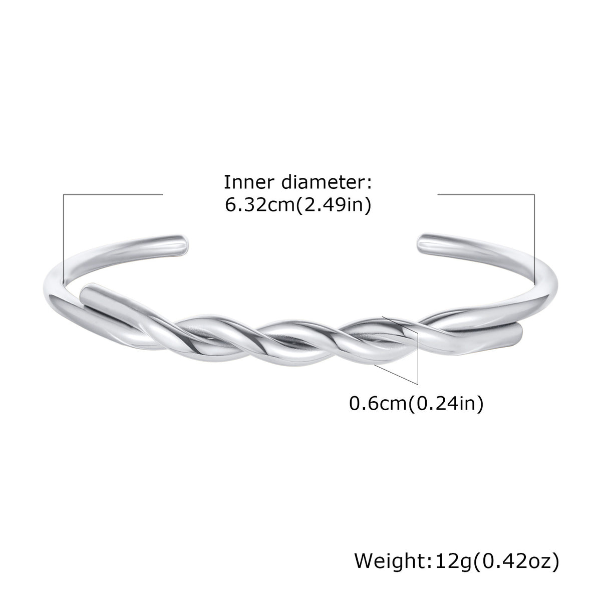 Stainless Steel Twist Opening Bracelet