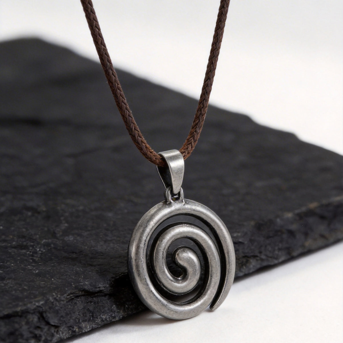 SHEIN Spiral Vortex Live Stainless Steel Necklace for Men