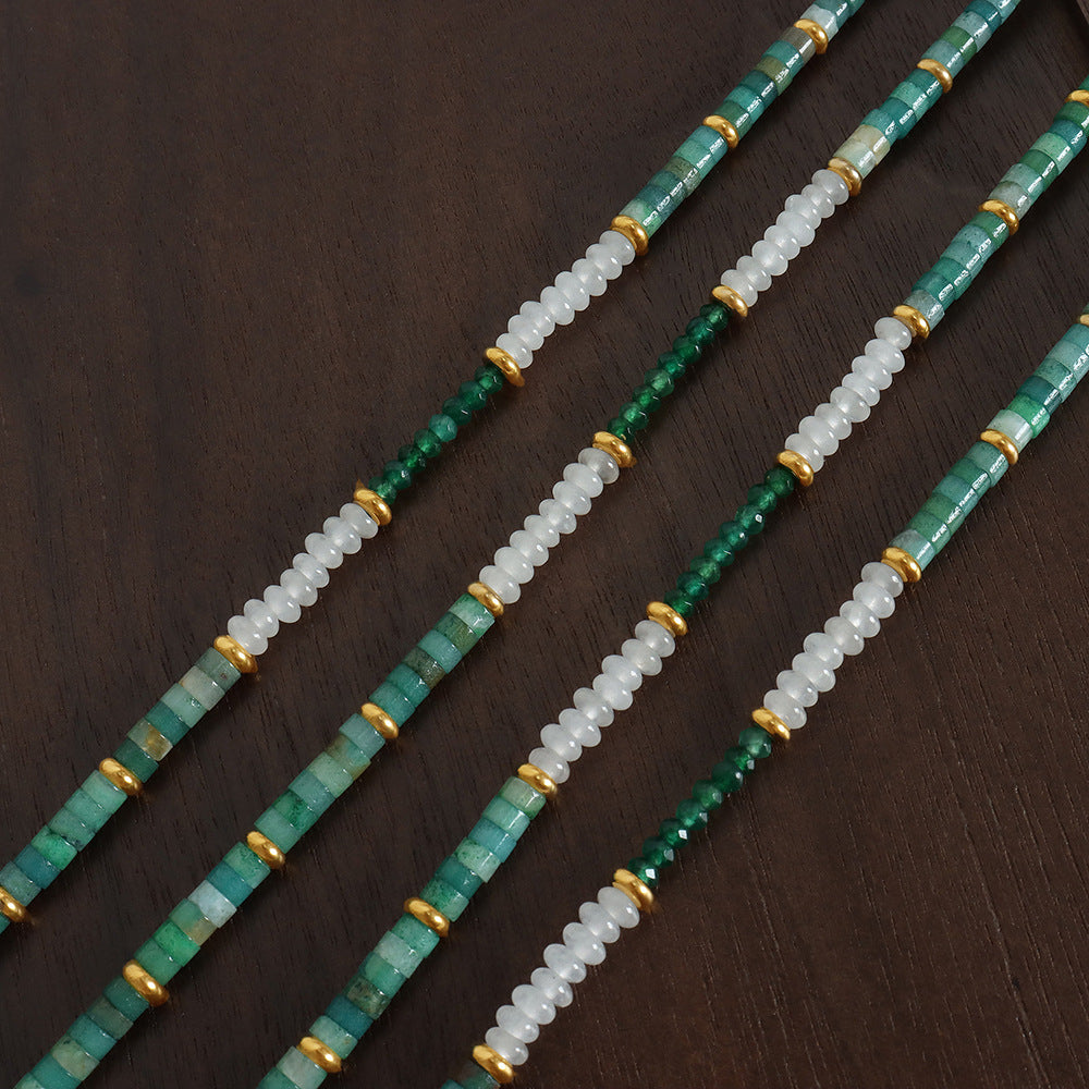 Green Jade Handmade Clavicle Chain Necklace - High-End Luxury Women's Jewelry by Planderful