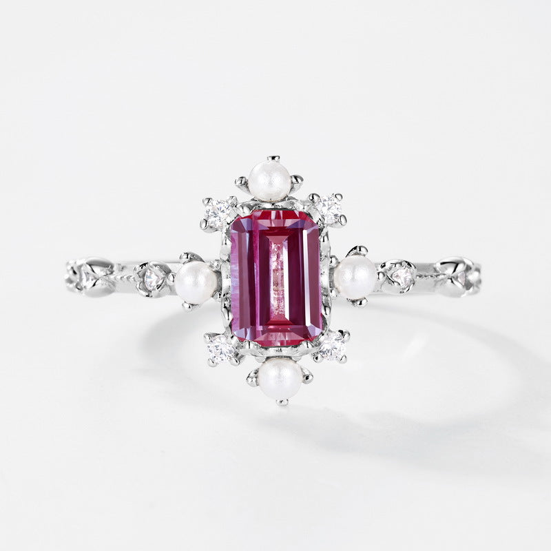 Planderful Classic Lab-Grown Alexandrite Sterling Silver Ring