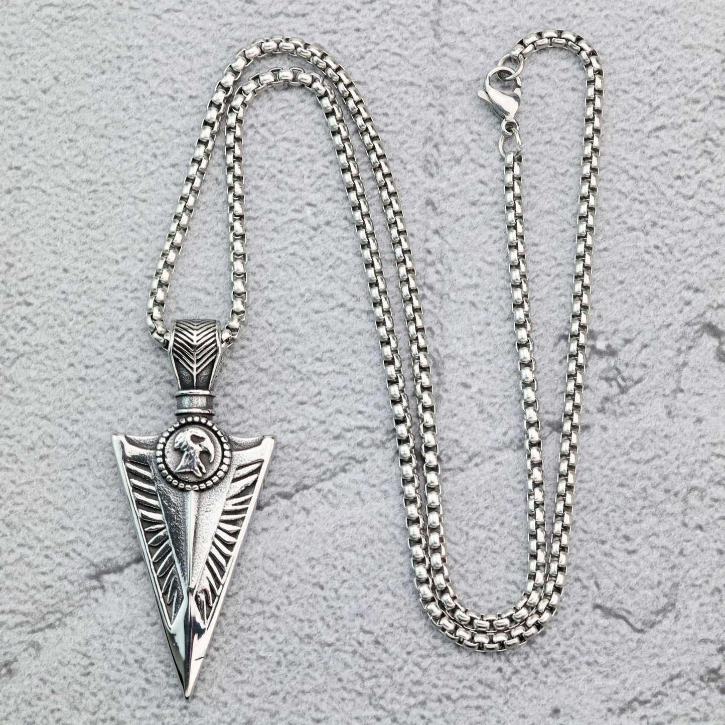 Planderful Nordic Viking Stainless Steel Men Pendant With Luhn Text Norse Legacy Necklace