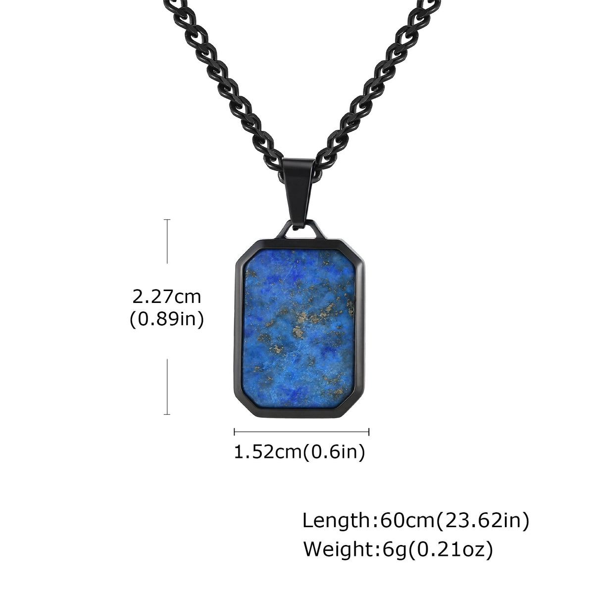 Tiger's Eye Turquoise Lapis Lazuli Geometric Stainless Steel Necklace