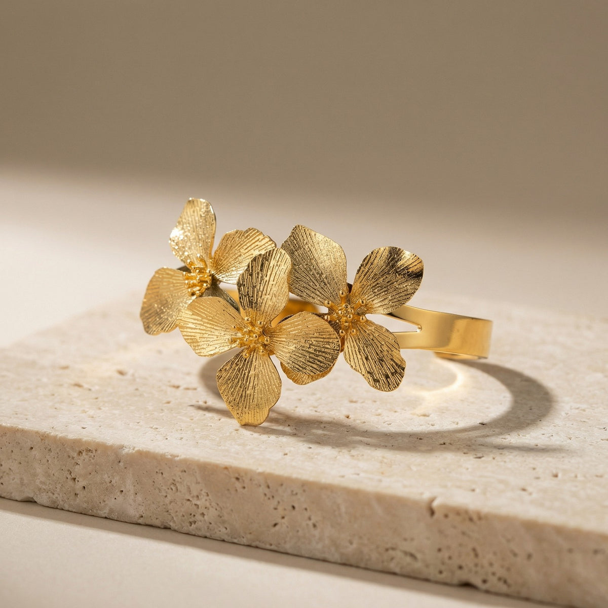 Flower Geometric Adjustable Stainless Steel Bracelet