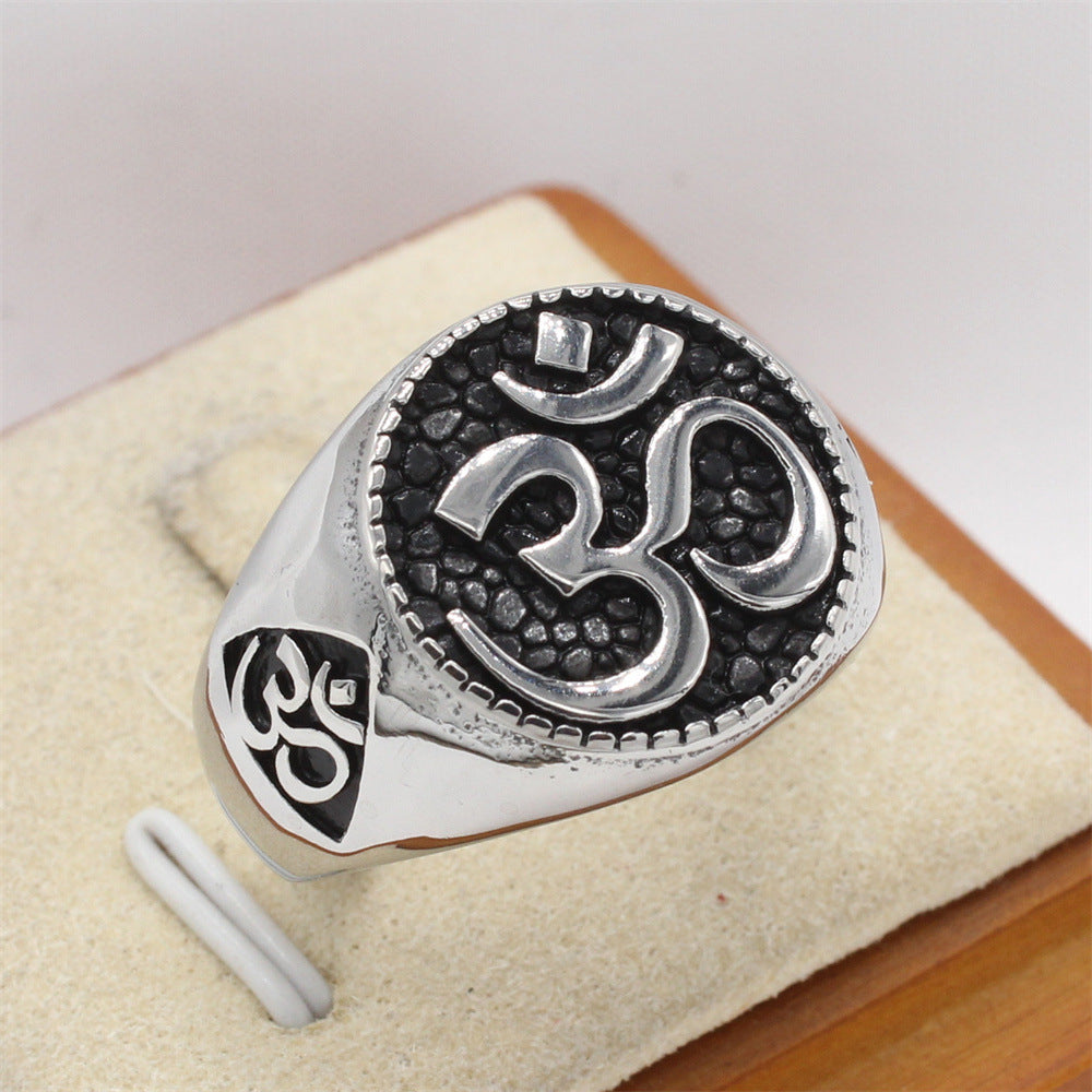 Planderful Titanium Steel Ring Unisex Retro Fashion Statement Accessory For Men And Women