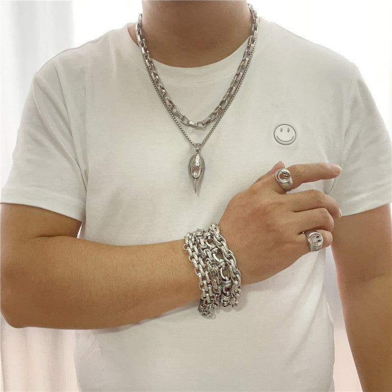 Trendy Men's Titanium Steel Eagle Pendant Necklace - Personalized Retro Animal Design