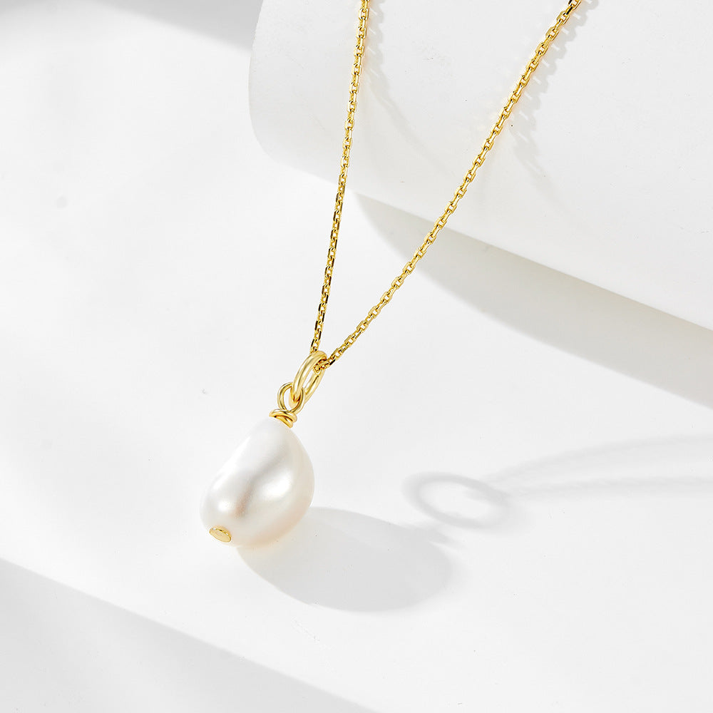 S925 Sterling Silver Natural Freshwater Pearl Necklace for Women