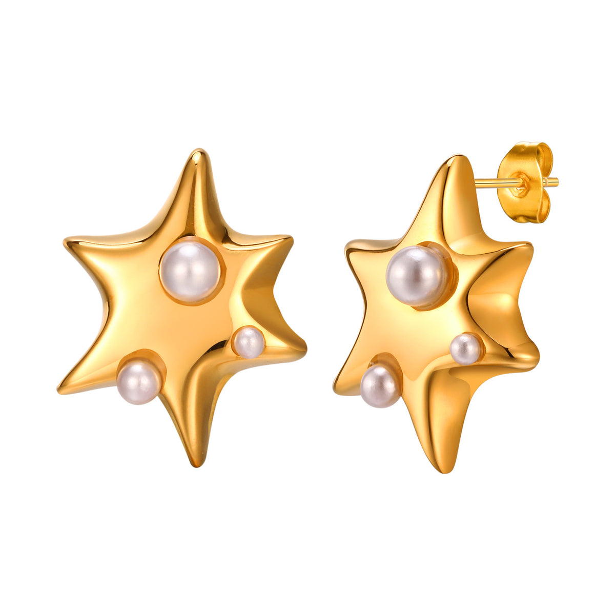 Stainless Steel Pearl Earrings
