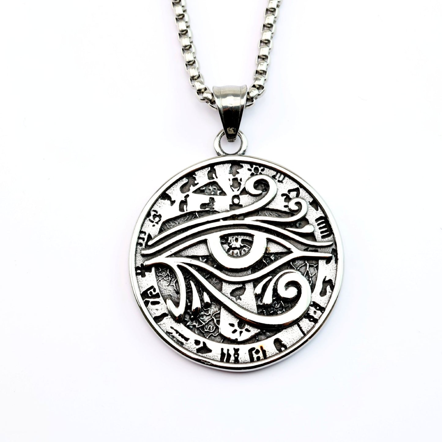 Planderful Eye Of Horus Pendant For Men Stainless Steel Single Sided Retro European American Style Necklace
