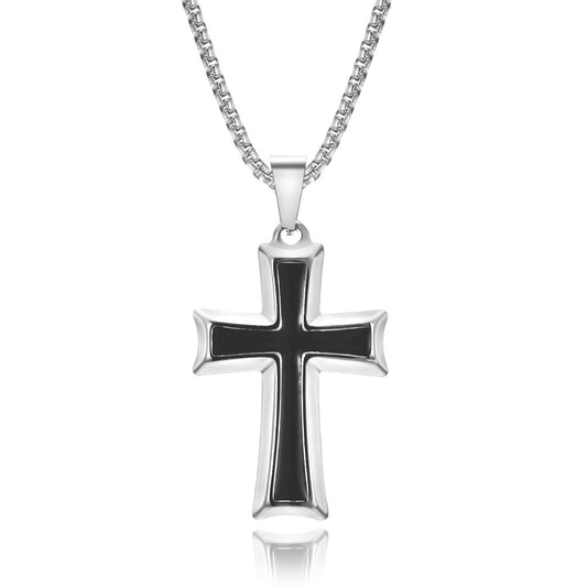 Planderful Everyday Genie Cross Necklace Stainless Steel Unisex Minimal Pendant Gift