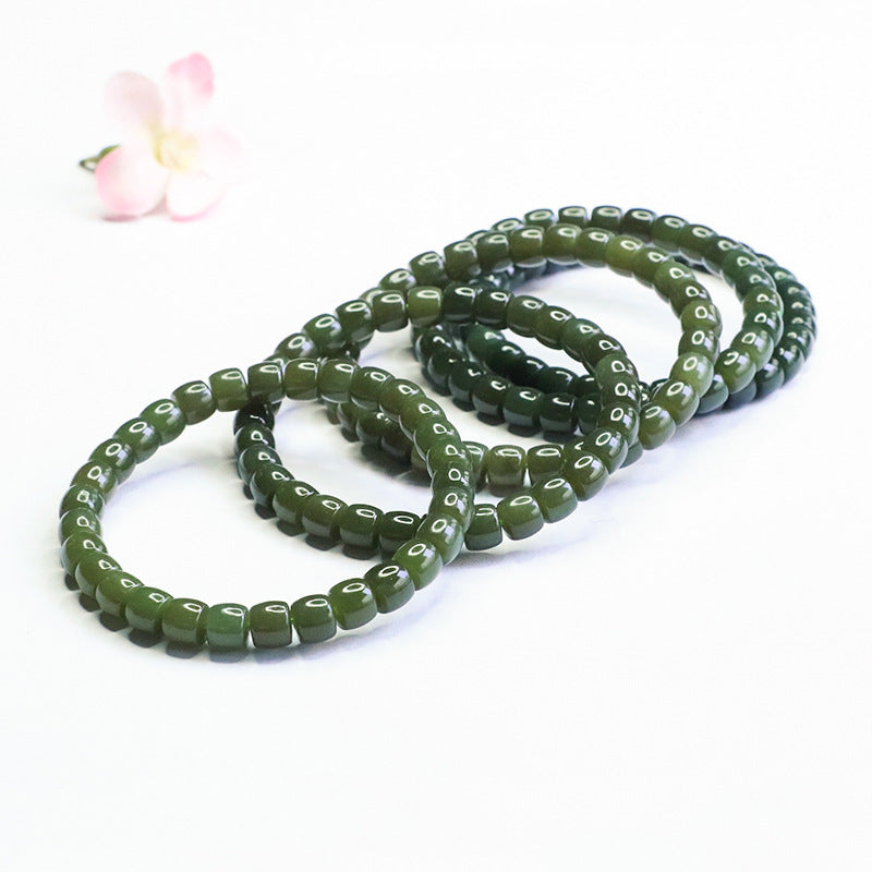 Qingshui Hetian Jade Straight-Cut Bracelet