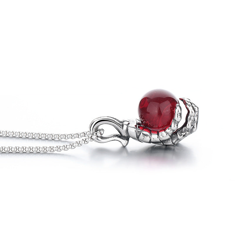 Steel Necklace – Statement Dragon Claw Pendant