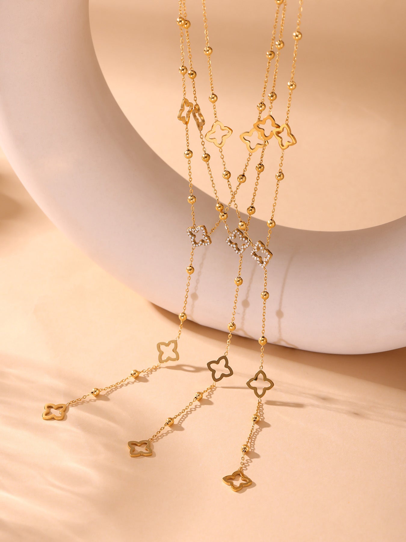 Planderful Clavicle Necklace For Women Four Leaf Flower