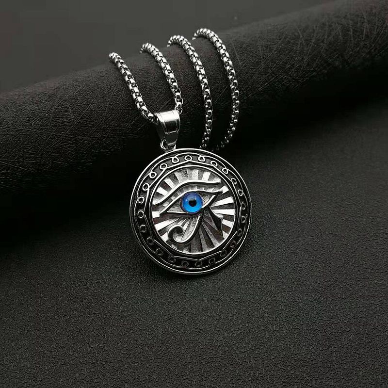 Steel Necklace – Elegant Eye of Horus Pendant