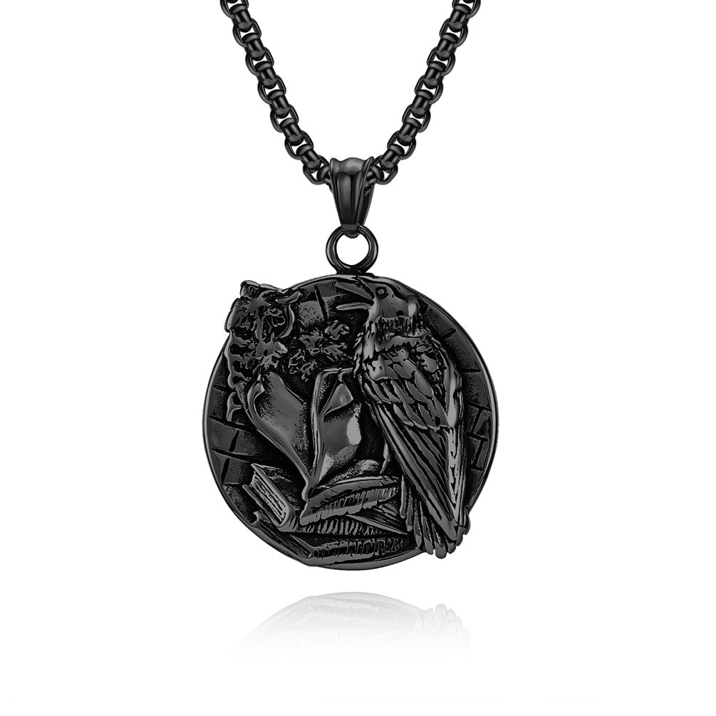 Cross-Border E-Commerce Jewelry Supply Nordic Viking Crow Necklace for Men