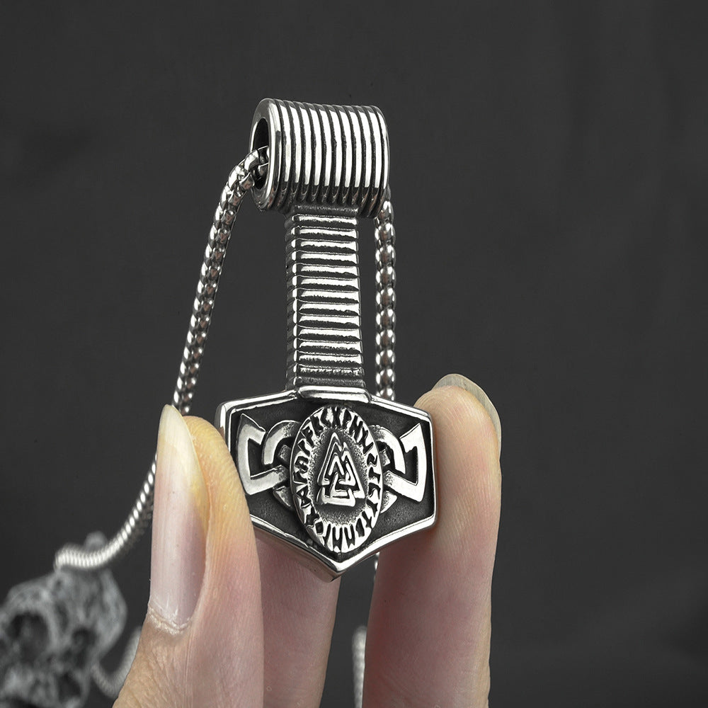 Viking Pendant Necklace For Men Titanium Steel Durable Bold Norse Legacy Planderful Jewelry