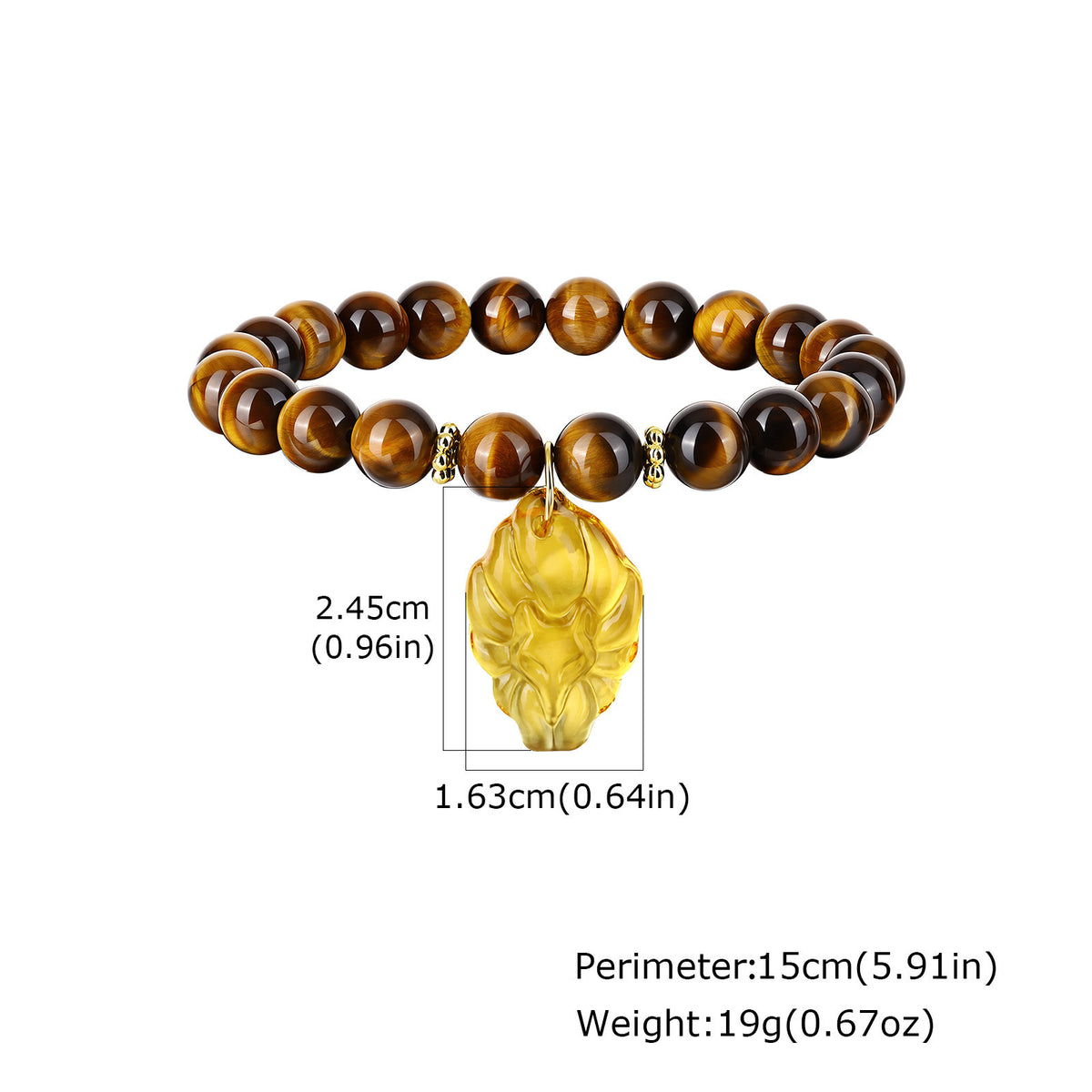Colorful Fox Glass Beads Natural Stone Beaded Elastic Rope Bracelet